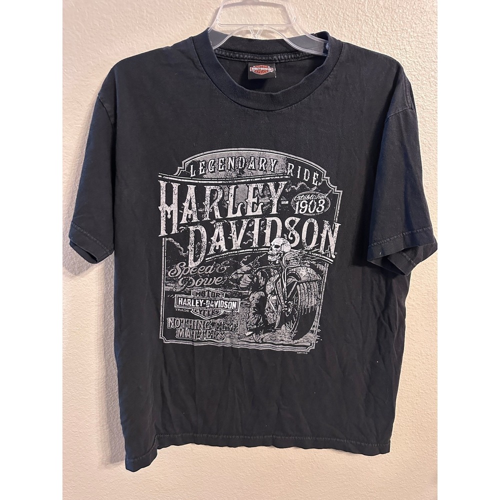 Harley Davidson T Shirt Legendary Ride Clinton Iowa Graphic Black